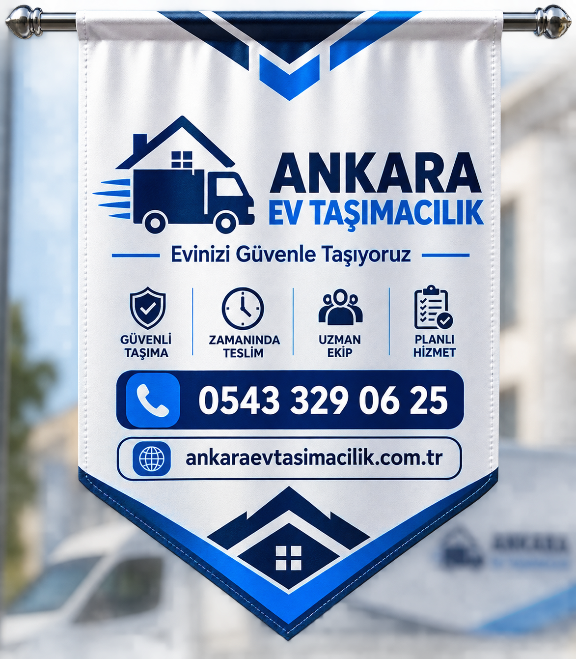 Ankara Ev Taşımacılık kurumsal bayrağı